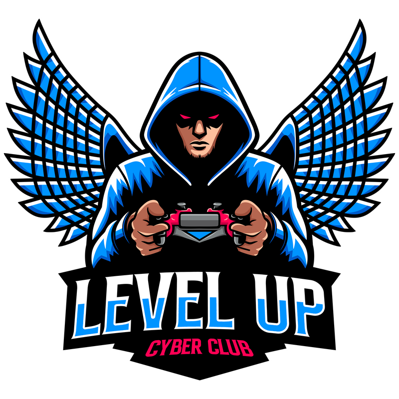Логотип компьютерного клуба LEVEL UP в Шарье